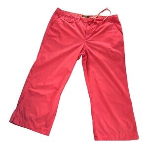 Eddie Bauer Wide Leg Crop Drawstring Lightweight‎ Hiking Pants Coral Women's 16